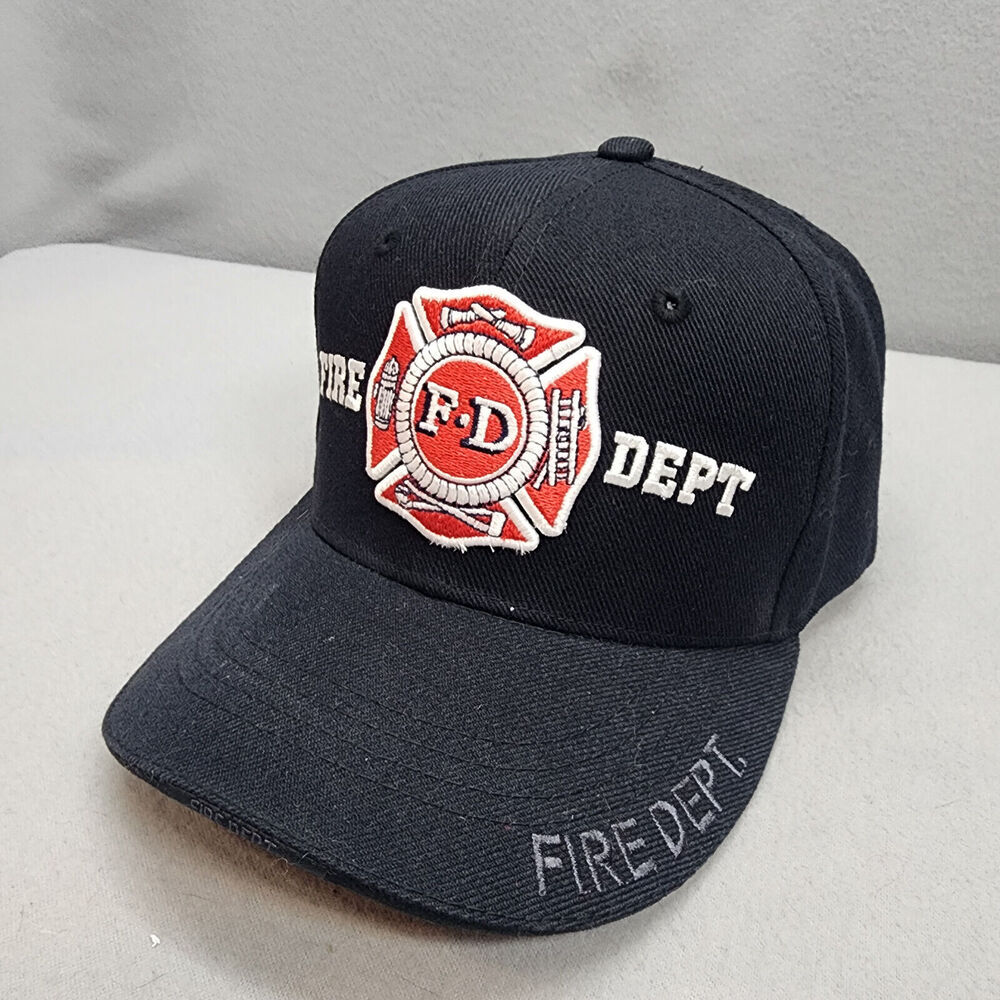 Rapid Dominance Fire Fighter FD Black Raised Embroidered Logo Hook n Loop Hat